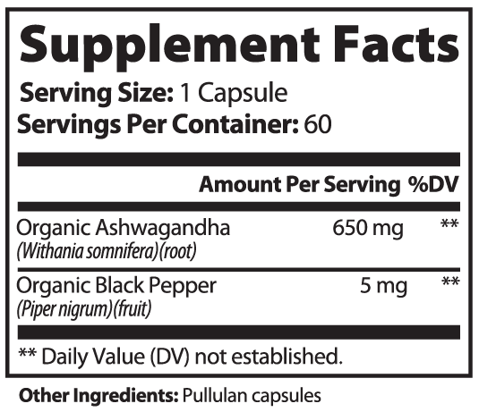 Ashwagandha with black Peper BioPerine Enhanced Absorption