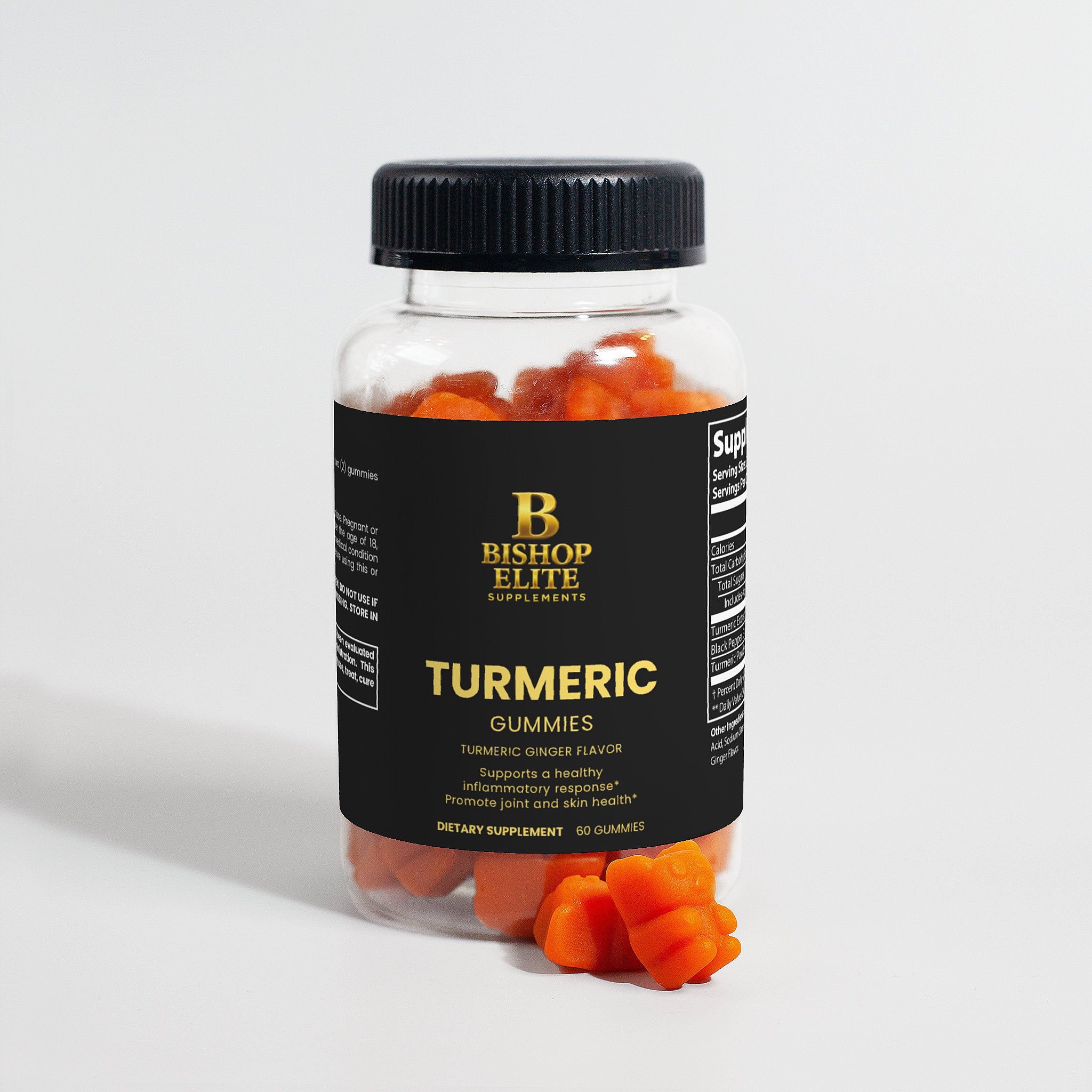 Turmeric Gummies Curcumin Black Pepper Wellness Supplement 60ct