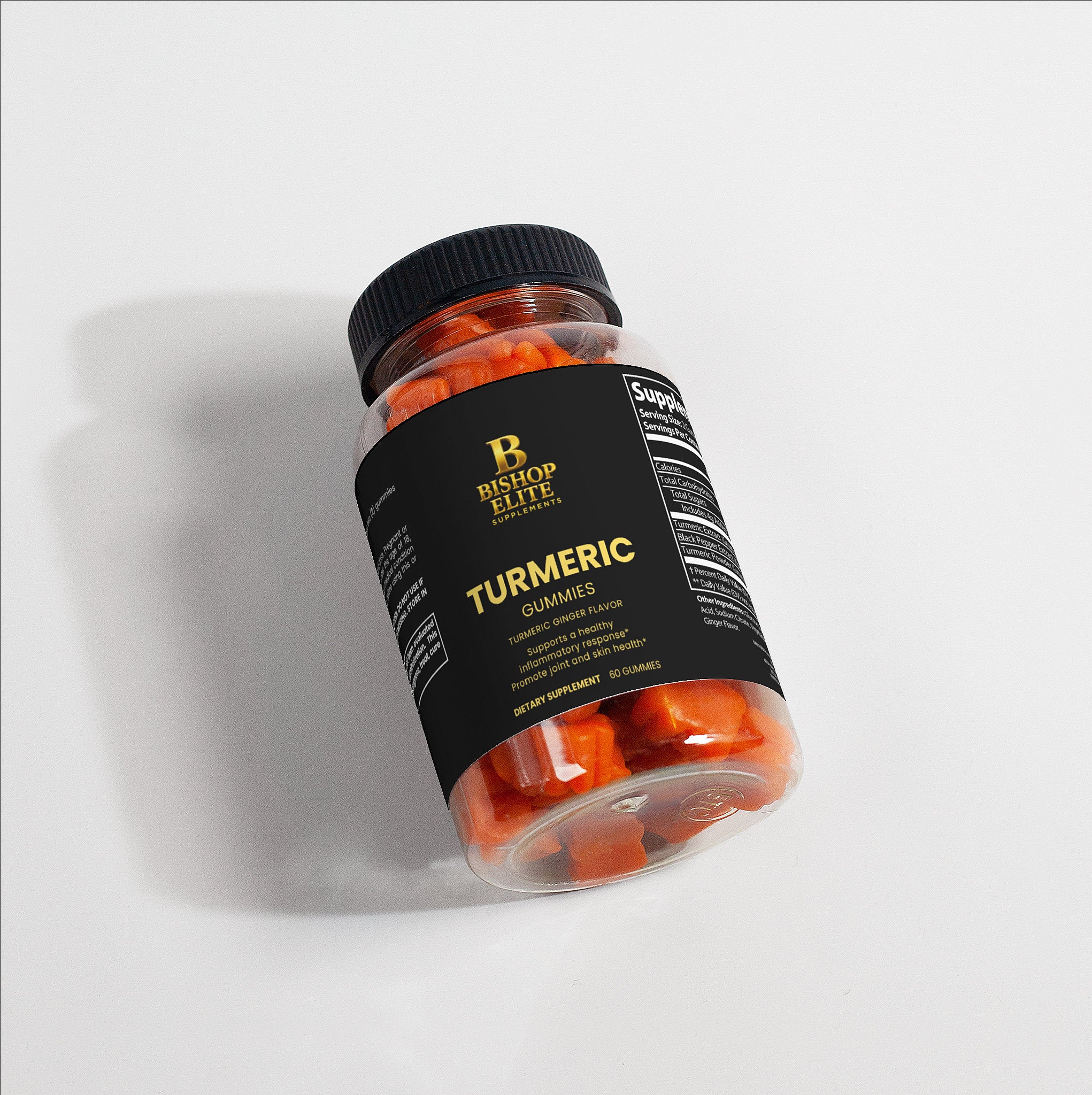 Turmeric Gummies Curcumin Black Pepper Wellness Supplement 60ct