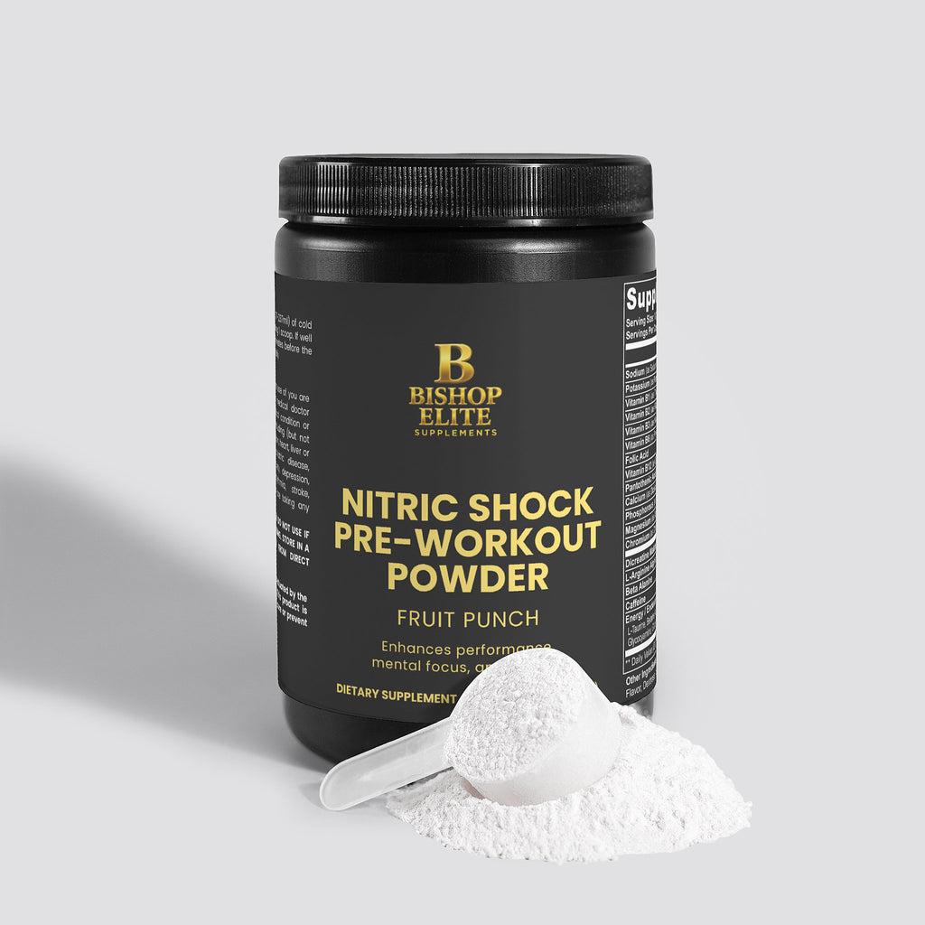 Nitric Shock Pre‑Workout — Fruit Punch Flavor | B‑Vitamins, Creatine & Amino Blend (30 Servings)