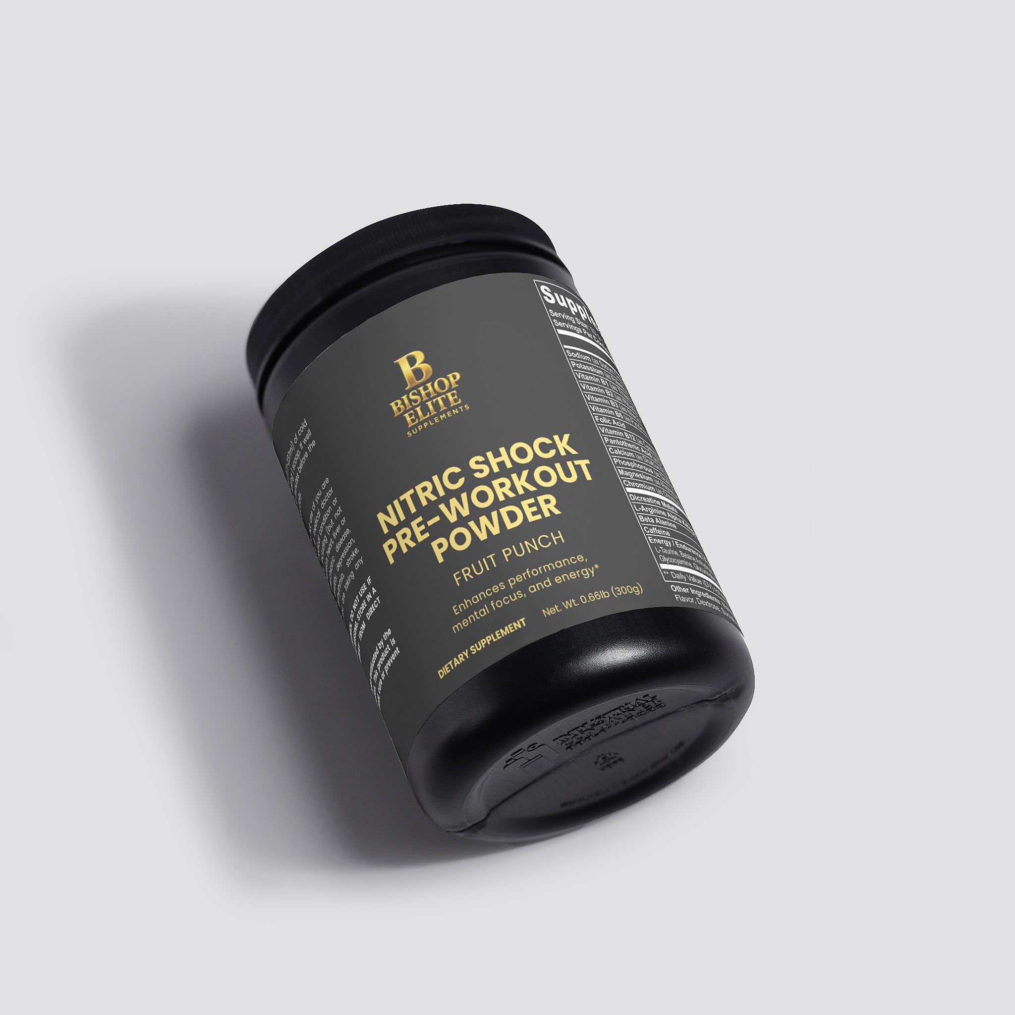 Nitric Shock Pre‑Workout — Fruit Punch Flavor | B‑Vitamins, Creatine & Amino Blend (30 Servings)