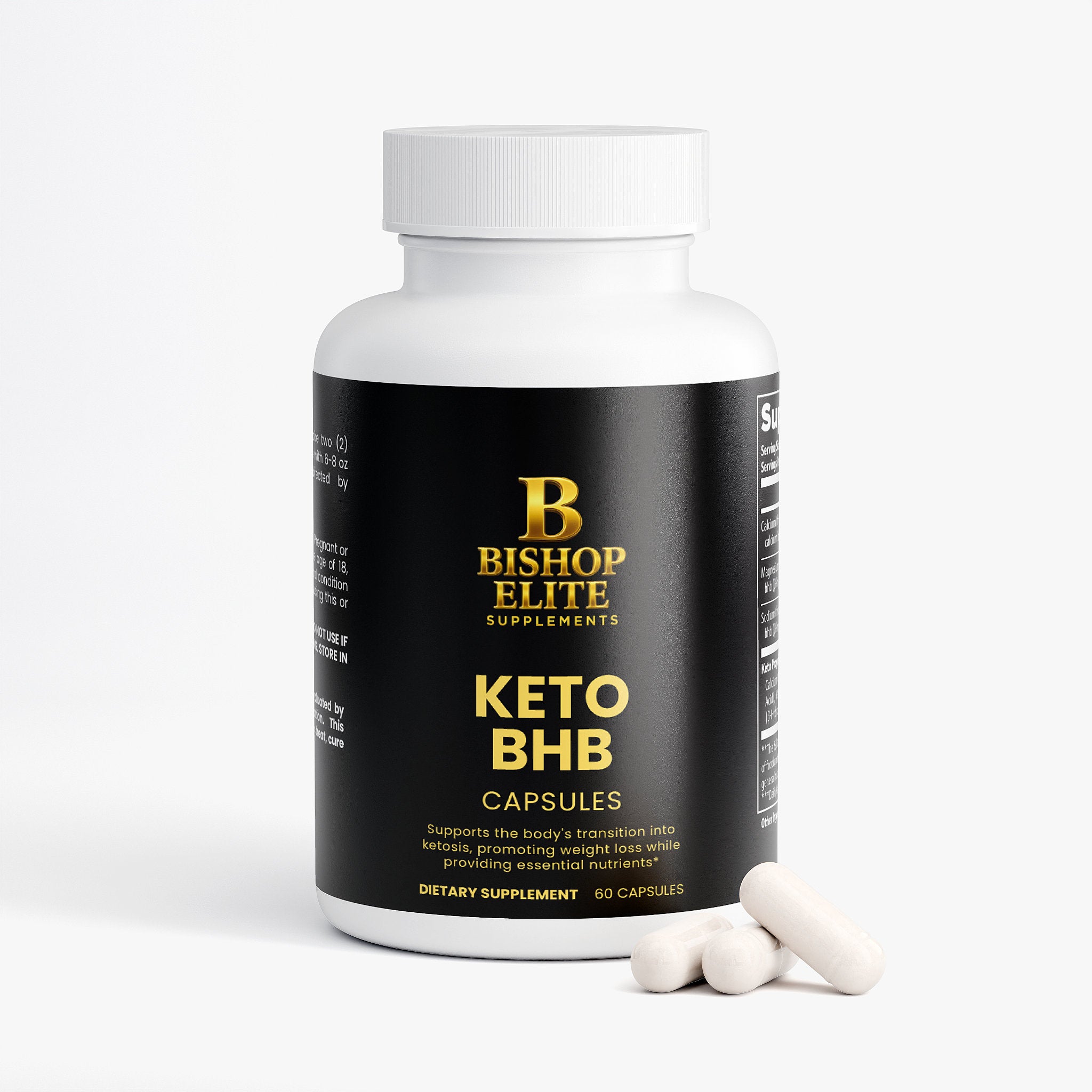 Keto BHB Salts with MCT Powder 60 Capsules | Bishop Elite