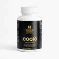 CoQ10 Ubiquinone capsules in a clean, minimalist bottle. Bishop Elite Supplements 