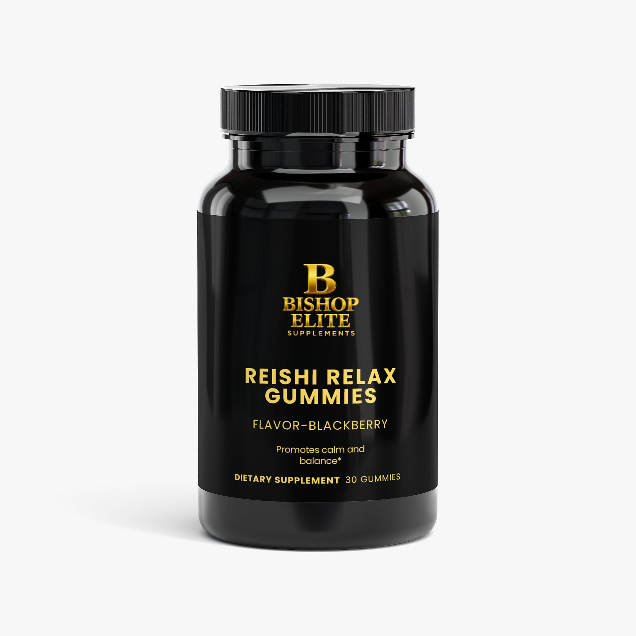 Reishi R botanical gummies in a clean, modern bottle. Bishop Elite Supplements 
