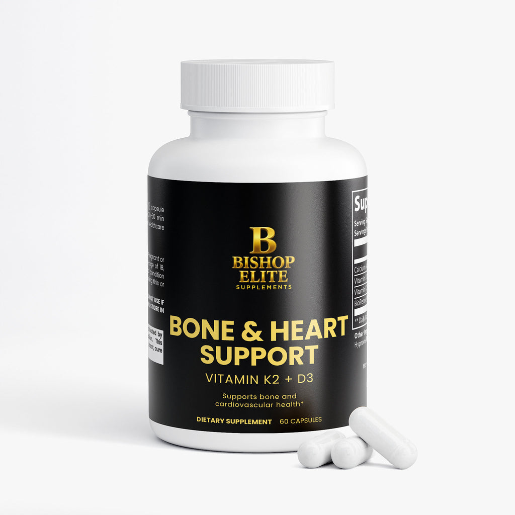 Bone & Heart Formula  Calcium, Vitamin D3 Vitamin K2 & BioPerine | 60 Capsules