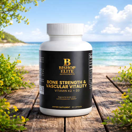 |Bone & Nutrient Formula capsules in a clean, modern bottle. Bishop Elite Supplements 