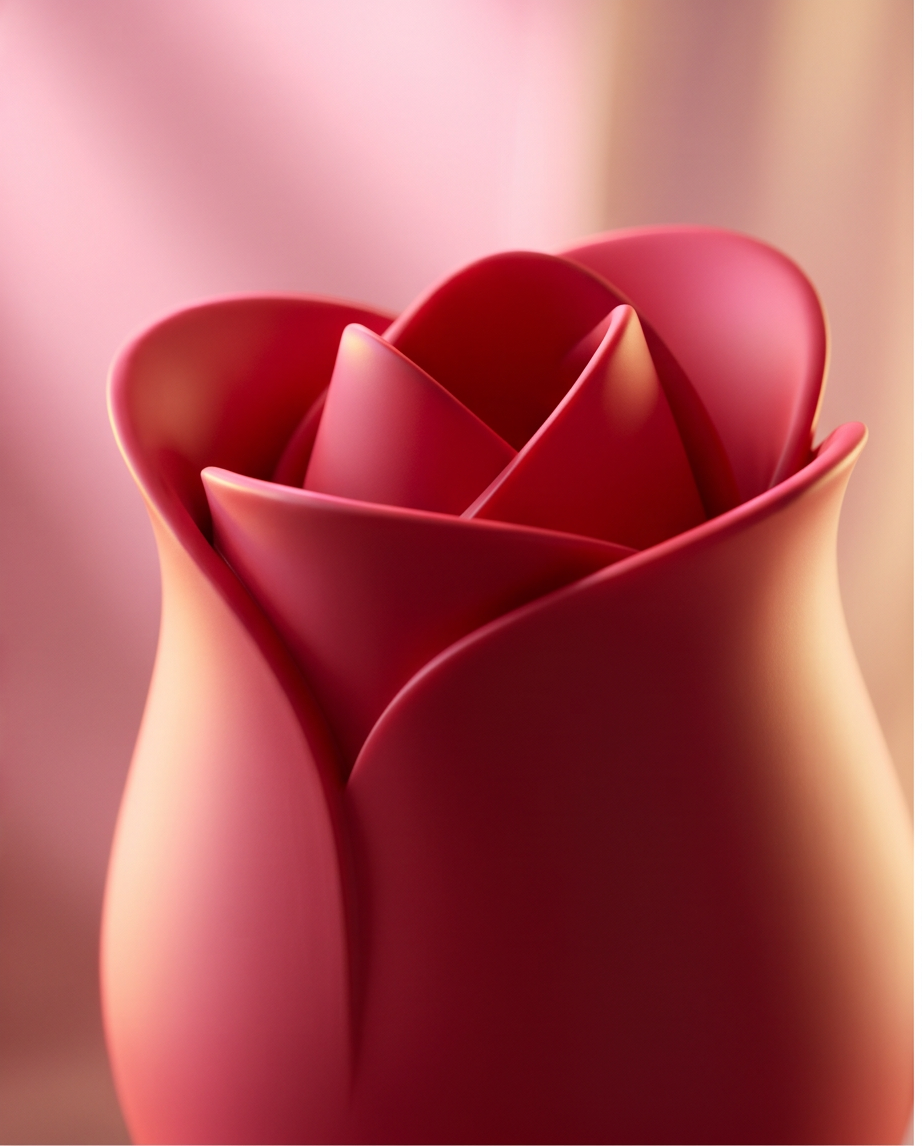 Rose Wellness Massager — 10 Massage Modes | USB Rechargeable | Waterproof | Body-Safe Silicone | Red