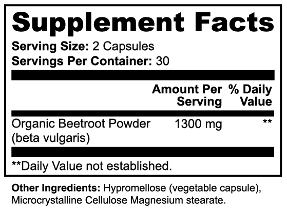 Organic Beetroot Capsules — 1300 mg Beetroot Powder | Daily Botanical Formula