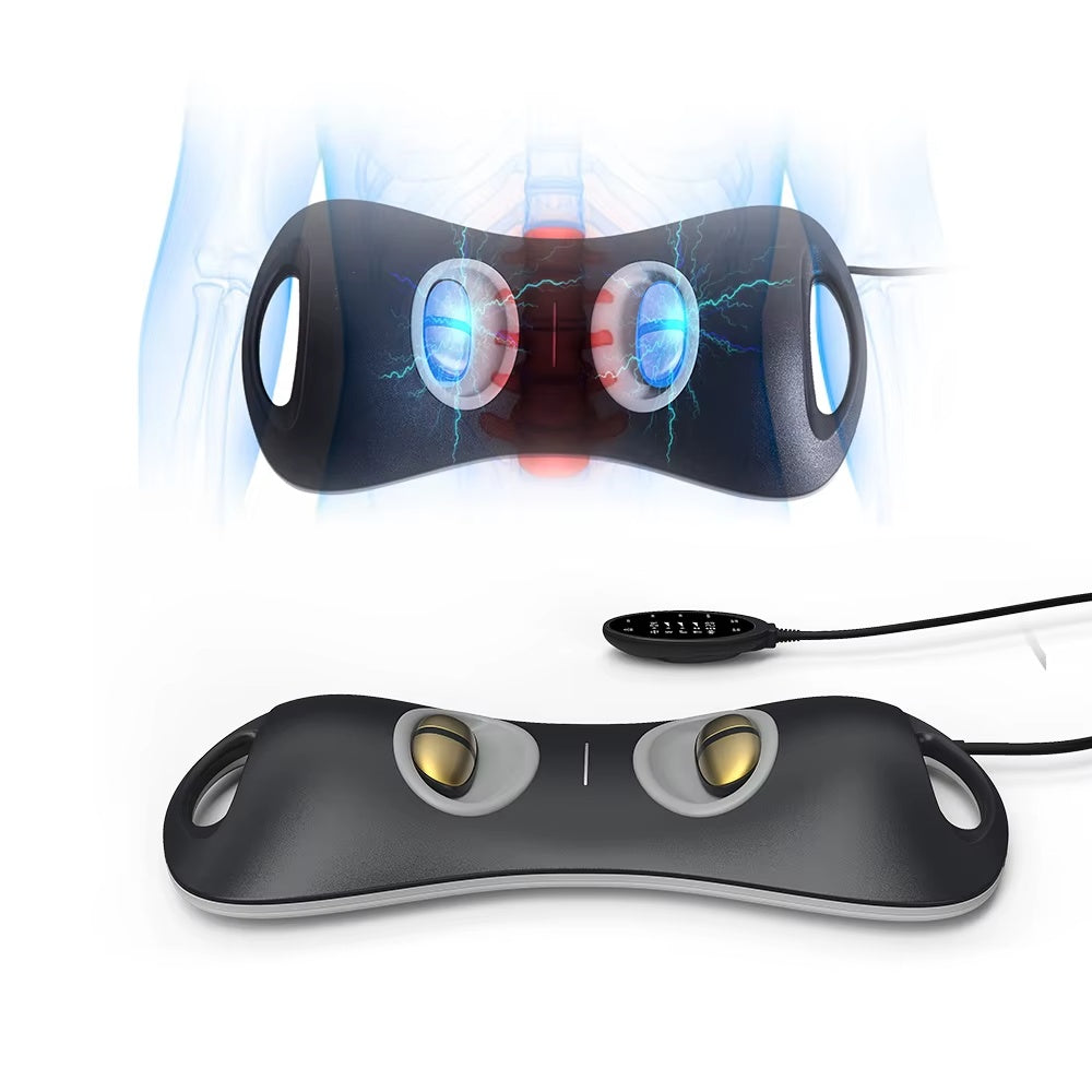 Premium Electric Lumbar Back Massager - Heat & Kneading for Lower Back Relaxation