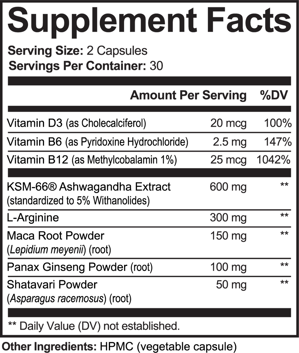 Ashwagandha Plus  KSM‑66 Botanical Blend 60 Capsules