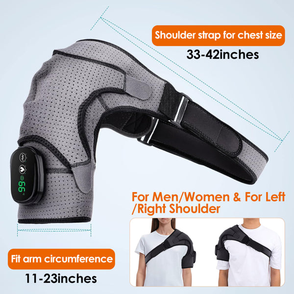 Premium Heated Shoulder Massager — Cordless Rechargeable | 3 Heat Levels | 3 Vibration Modes | CE & FCC Certified