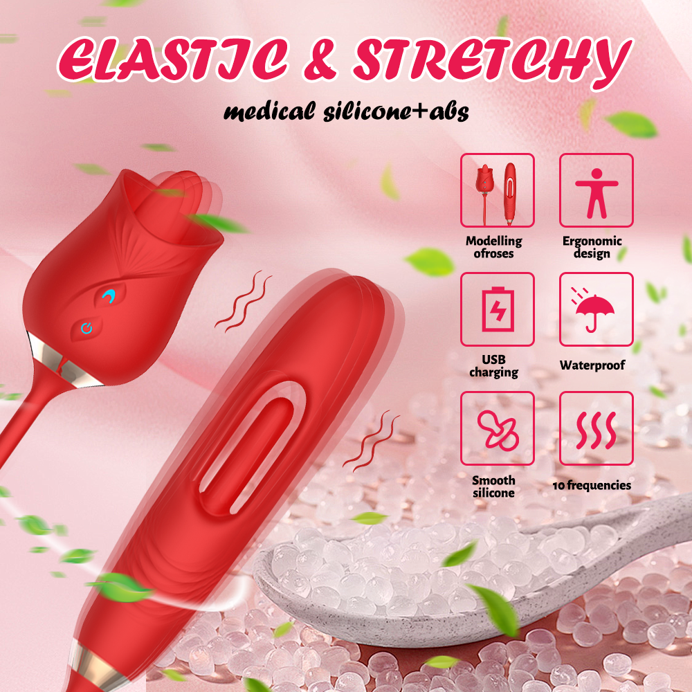 Rose Personal Wellness Massager-10 Modes ,Rechargeable