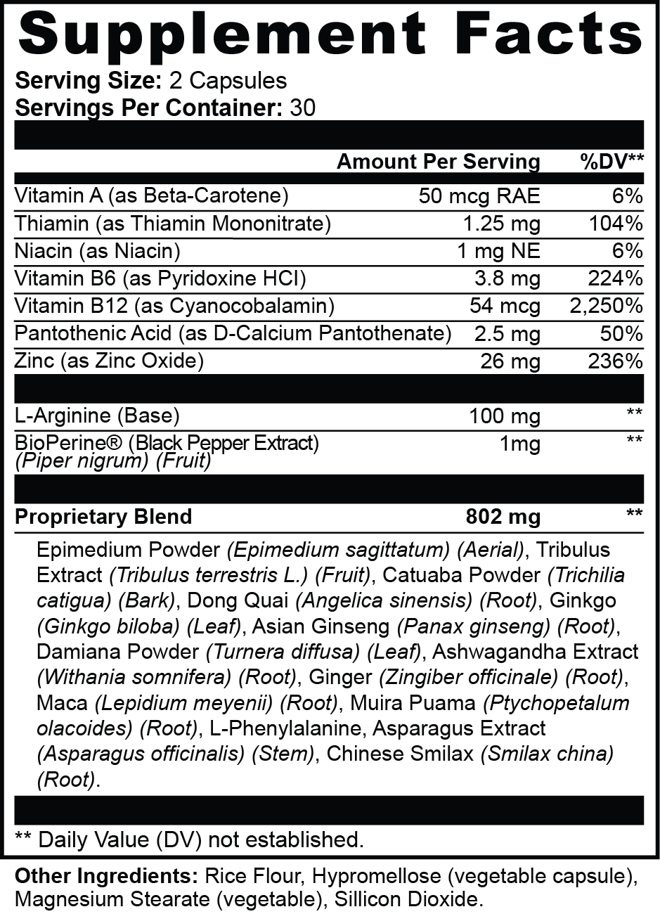 Female Enhancement Botanical Blend with Vitamins & Herbal Extracts 60 Capsules