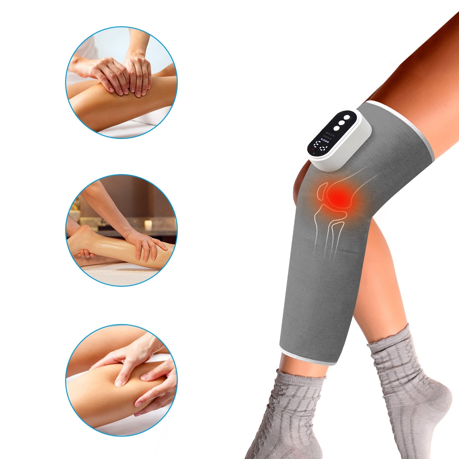 Premium Cordless Leg Massager - Air Compression with Heat for Relaxation