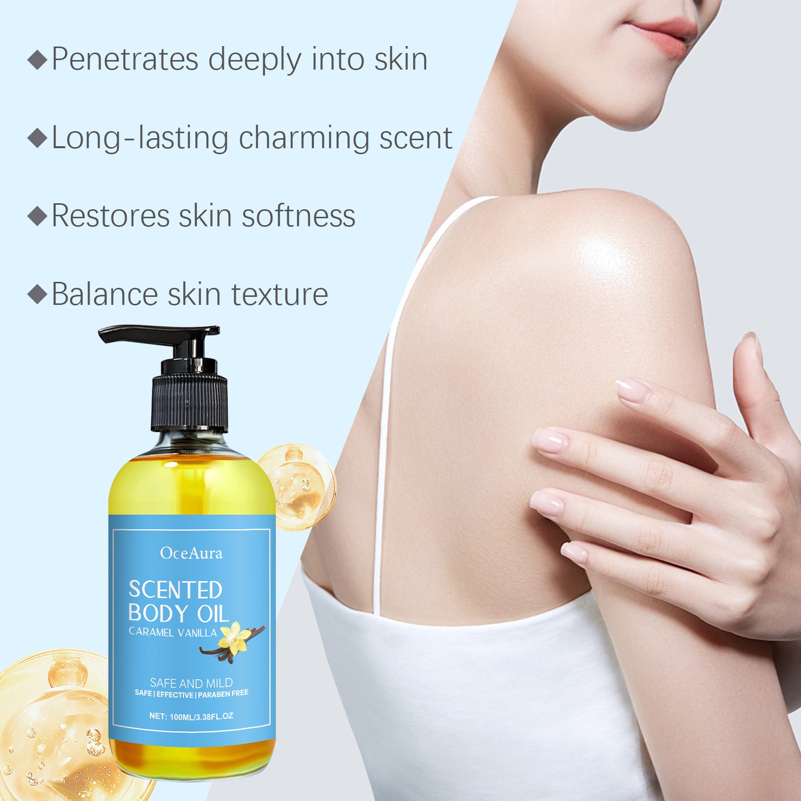 OceAura Caramel Vanilla Body Oil 100ml