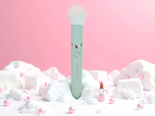 2-in-1 Vibrating Makeup Brush & Facial Massager — Electric Beauty Tool | Battery Operated | Red, Green, Black & Pink