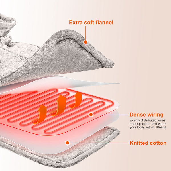 Premium Weighted Heating Pad for Neck & Shoulders — Extra-Large 22" | 6 Heat Settings | 4 Timer Modes | ETL Certified