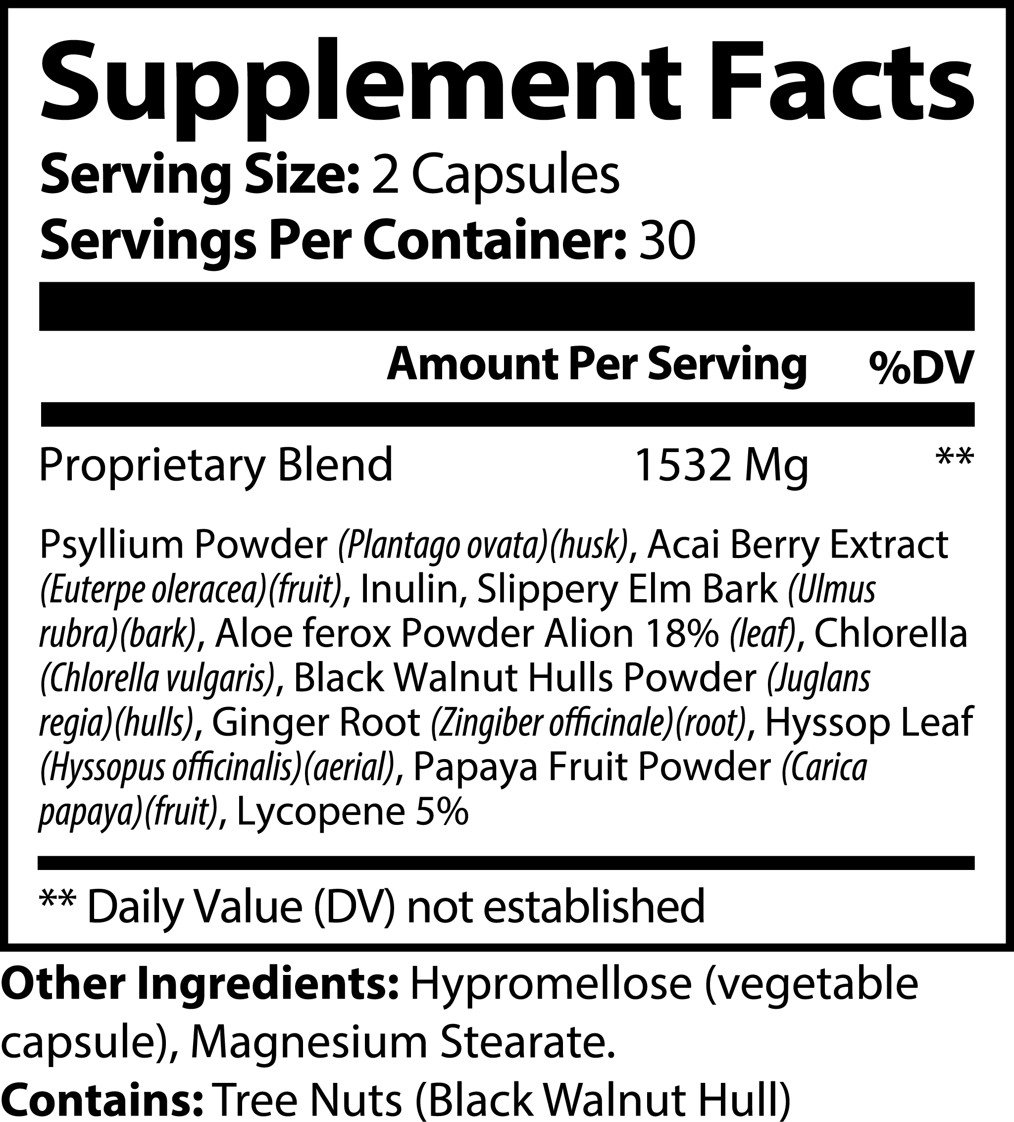 Acai Berry Botanical Complex — Fiber & Herbal Blend | 60 Capsules
