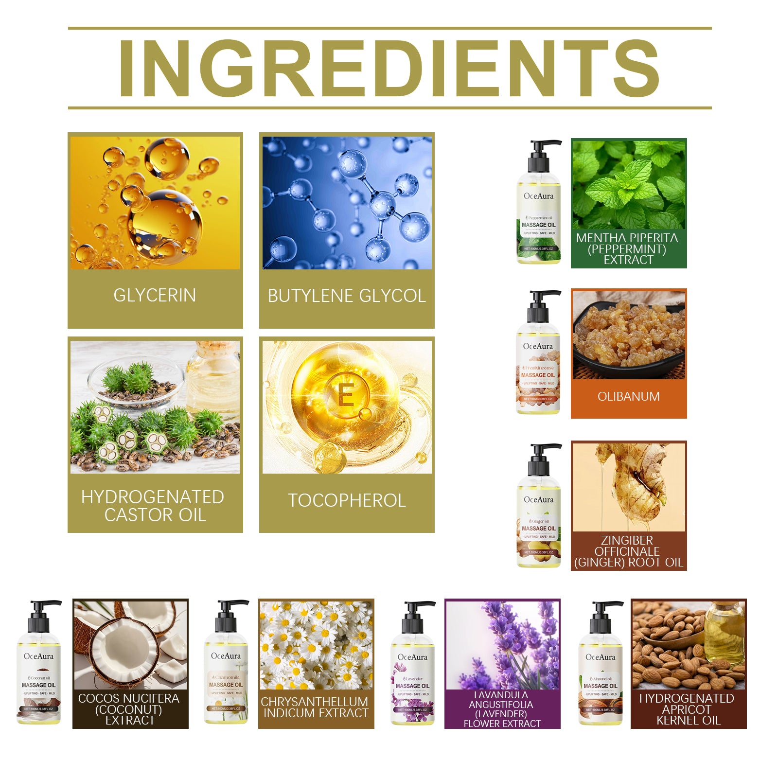 OceAura Plant Body Essential Oil (Frankincense), hydrating and moisturizing body moisturizing massage essential oil