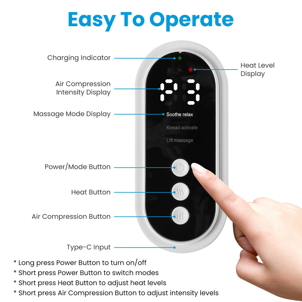 Premium Cordless Leg Massager - Air Compression with Heat for Relaxation
