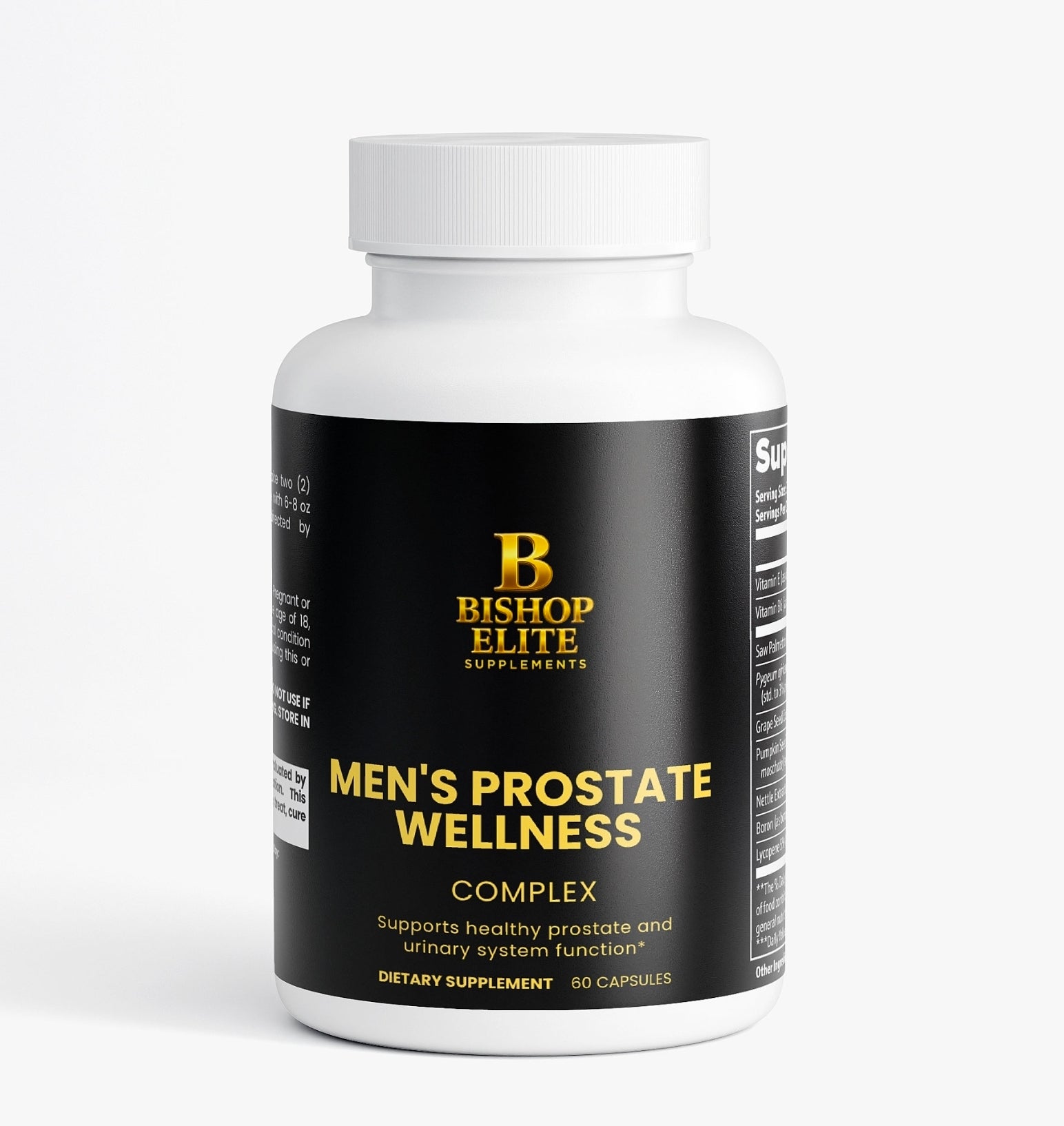 Men’s botanical supplement in a clean 60‑capsule bottle with modern, masculine packaging.  | Bshop Elite Supplements