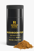 Mushroom Fuse Instant Coffee ja with freeze-dried Arabica, Lion's Mae, and Chaga mushroom blend. | Bishop Elite Supplements.