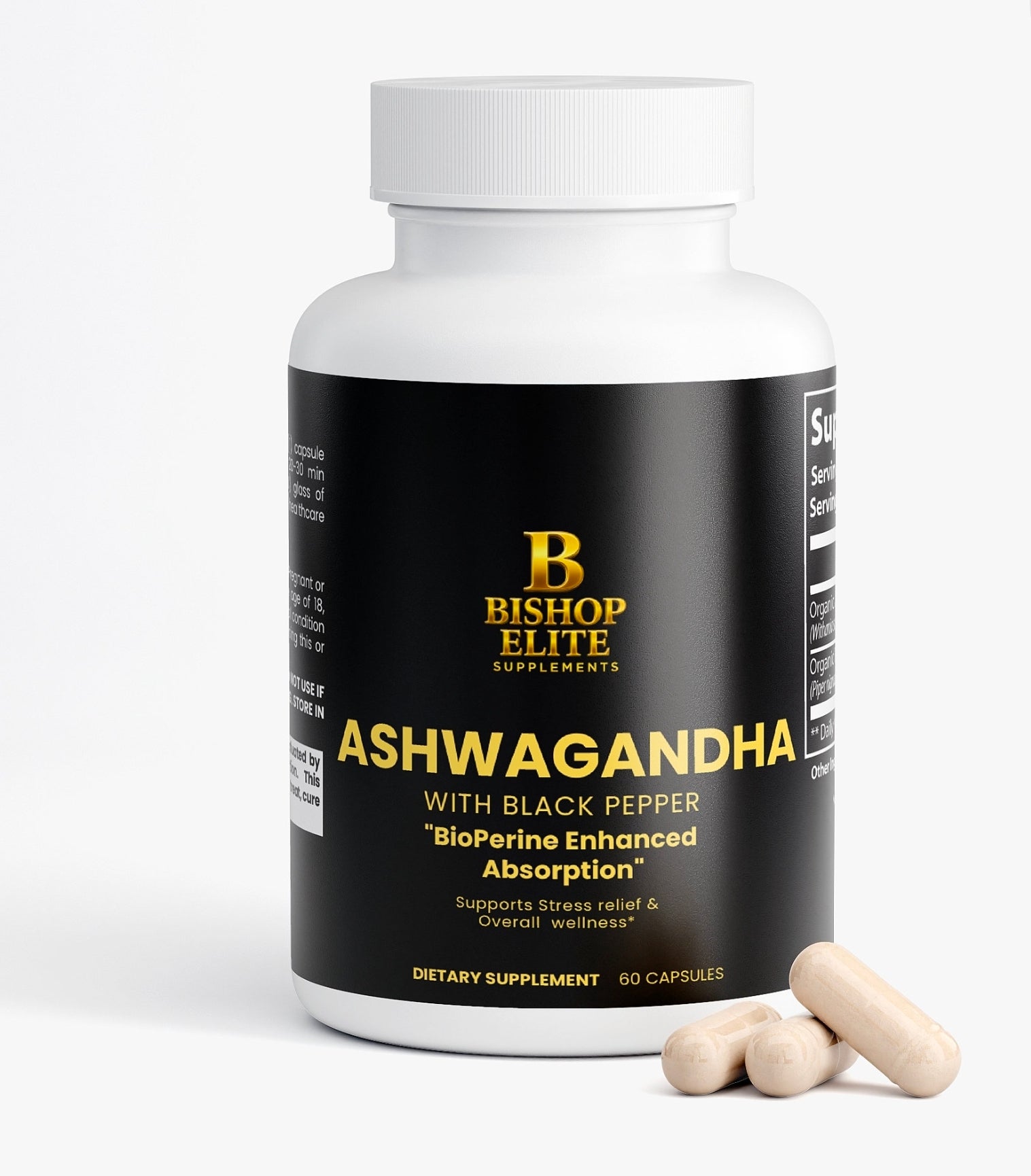 Ashwagandha with black Peper BioPerine Enhanced Absorption
