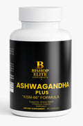  Ashwagandha Plus KSM‑66 botanical blend in a 60‑capsule bottle .  | Bishop Elite Supplement.