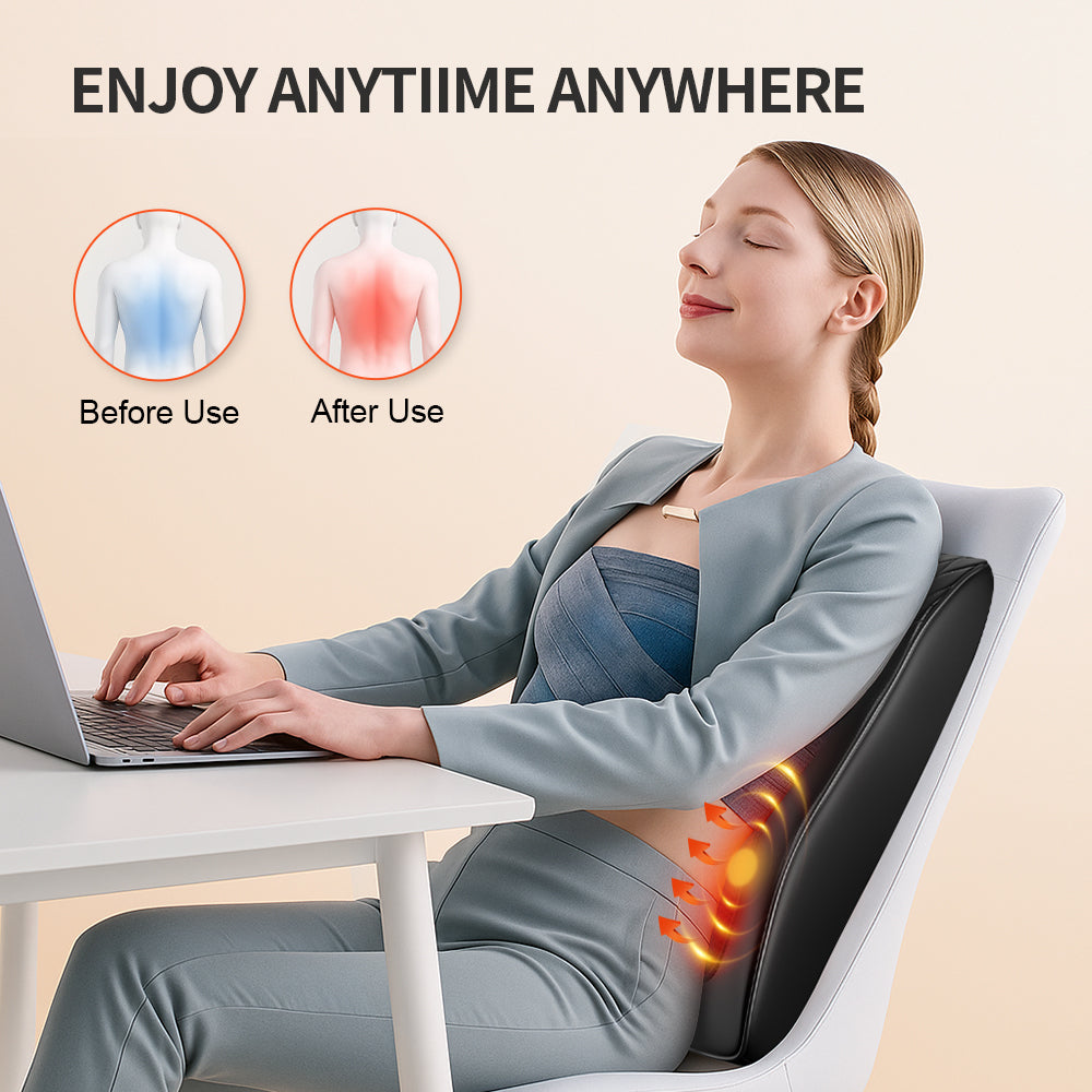 Premium Neck Pillow Massager with Heat - 3 Speed Vibration for Neck & Shoulder Relief