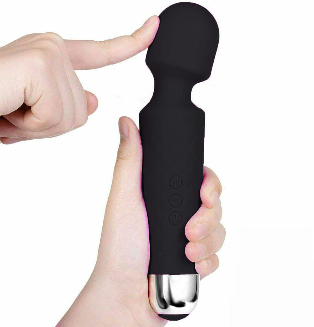 Cordless 20-Speed Wand Massager — Rechargeable | Waterproof | Silicone Head & ABS Body | Purple