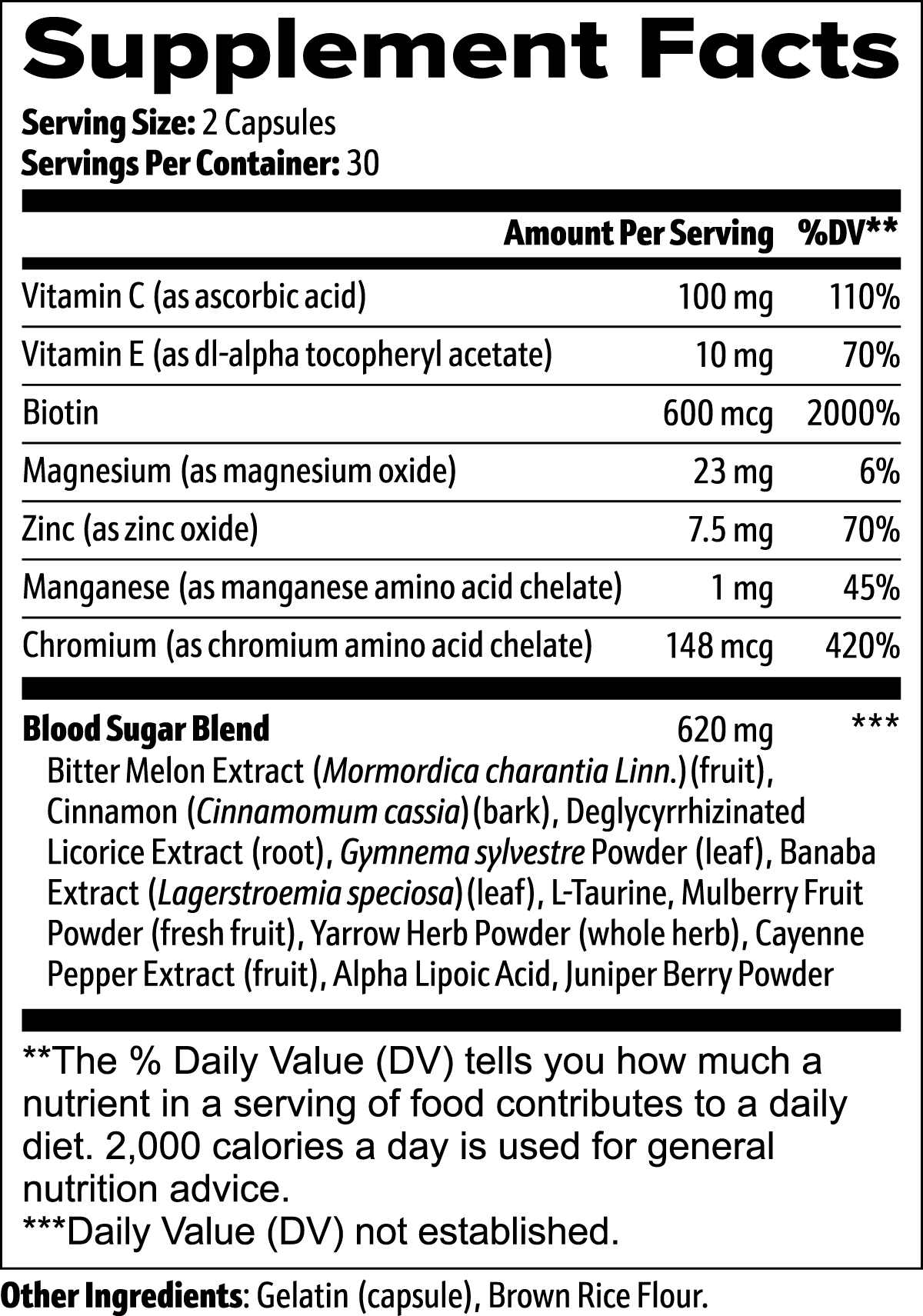 Botanical Glucose Blend — Cinnamon, Bitter Melon & Gymnema | 60 Capsules