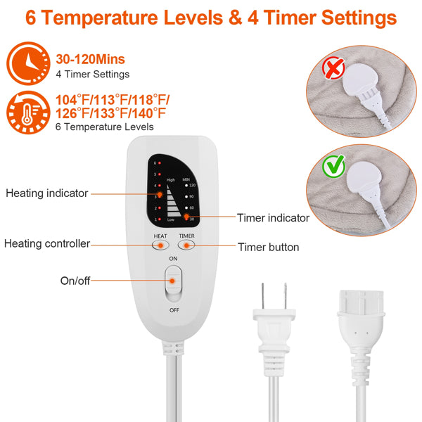 Premium Weighted Heating Pad for Neck & Shoulders — Extra-Large 22" | 6 Heat Settings | 4 Timer Modes | ETL Certified