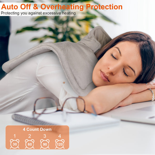 Premium Weighted Heating Pad for Neck & Shoulders — Extra-Large 22" | 6 Heat Settings | 4 Timer Modes | ETL Certified
