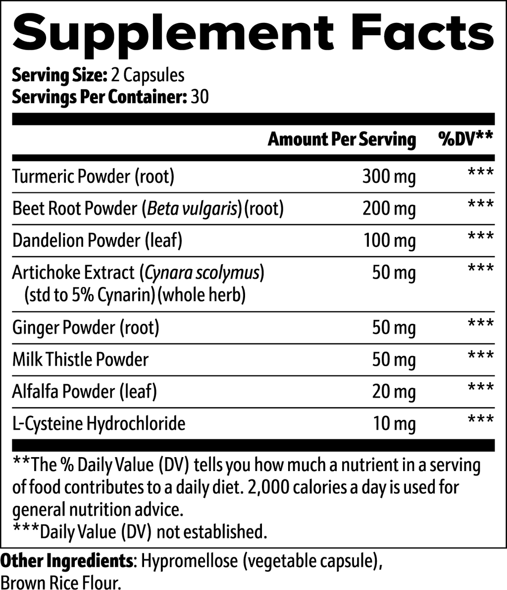 Herbal Liver Blend — Turmeric, Beetroot & Milk Thistle Botanical Formula | 60 Capsules