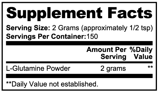 L‑Glutamine Powder  Pure Unflavored Amino Acid Mixable Powder