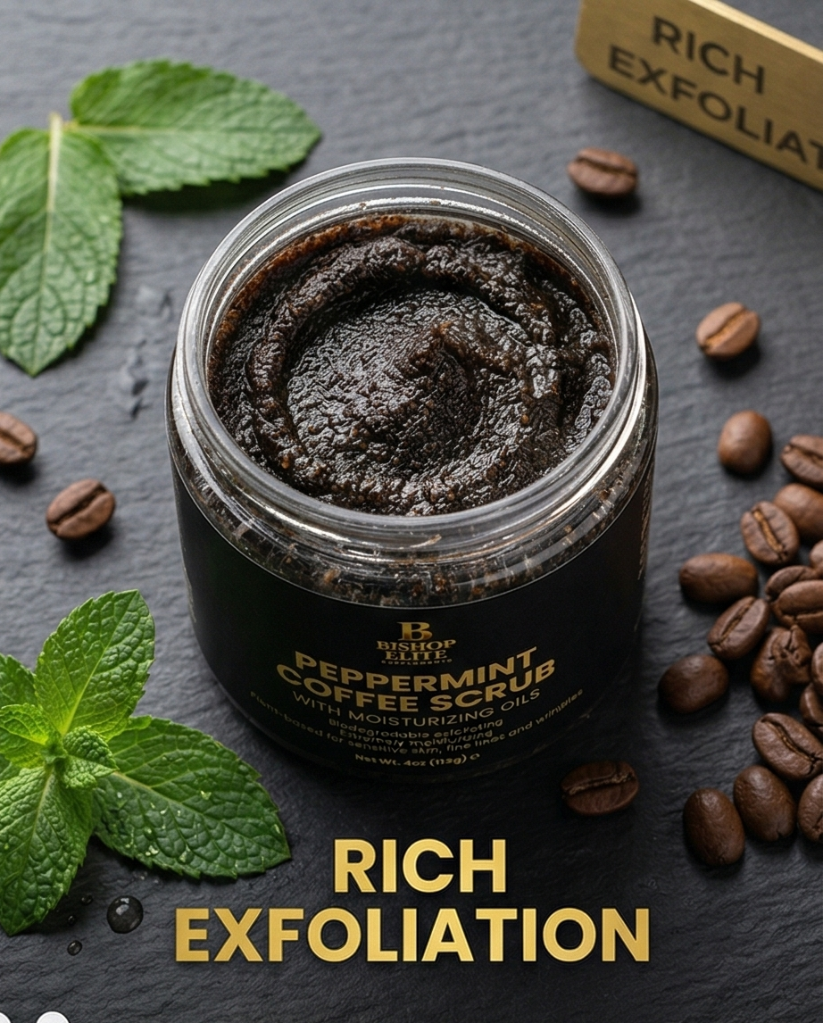 Peppermint Coffee Scrub — Organic Micro-Roasted Coffee, Brown Sugar & Coconut Oil | 4 oz