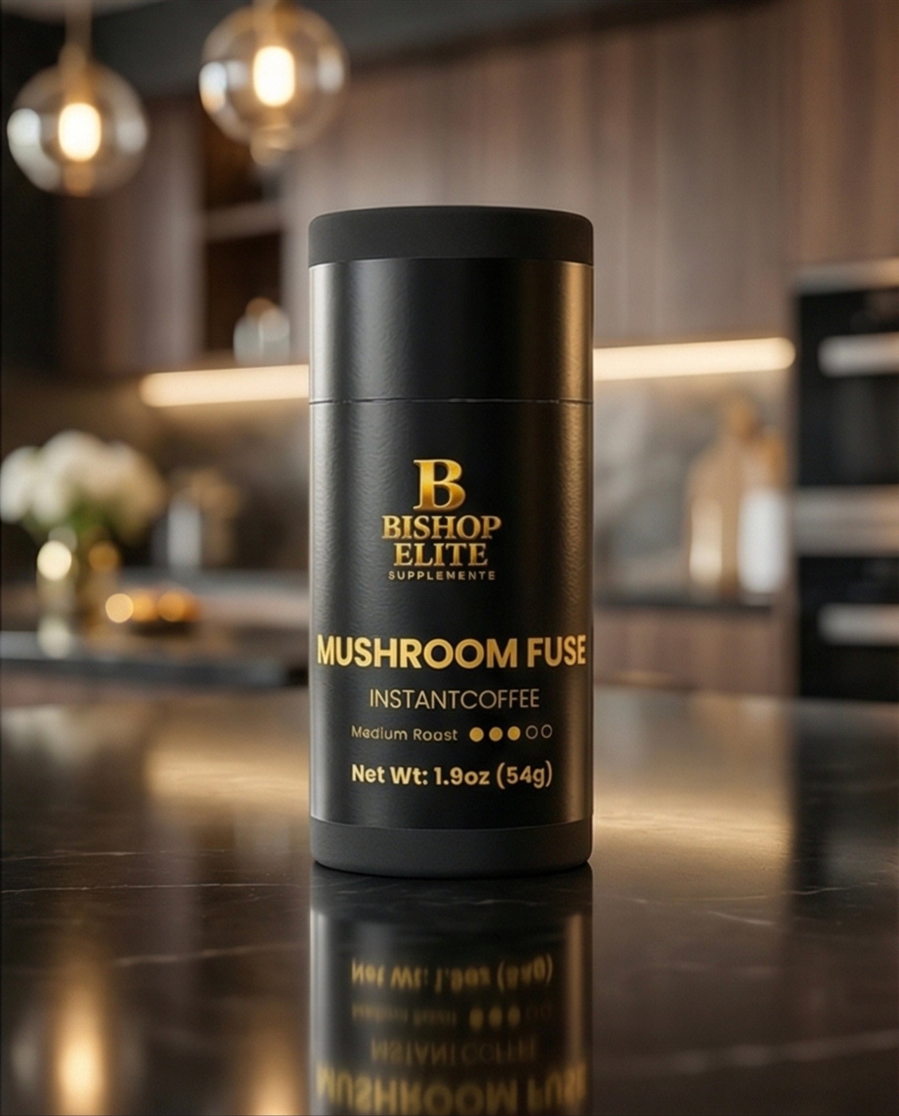 Mushroom Fuse Instant Coffee — Medium Roast | Lion's Mane & Chaga | Freeze-Dried Arabica Blend | 1.9 oz / 54g