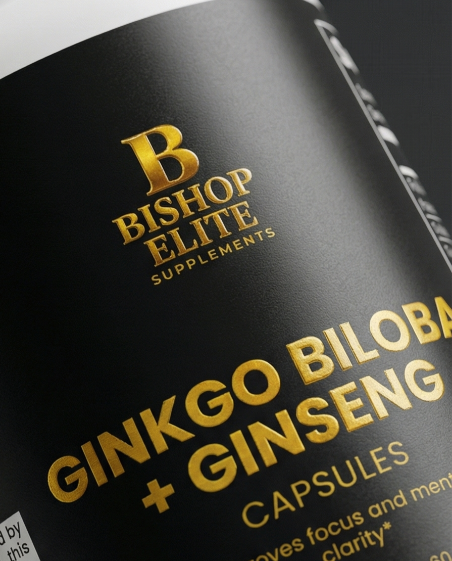 Ginkgo Biloba & Red Asian Ginseng   Standardized Herbal Blend   24% Flavones & 7% Ginsenosides | 60 Capsules