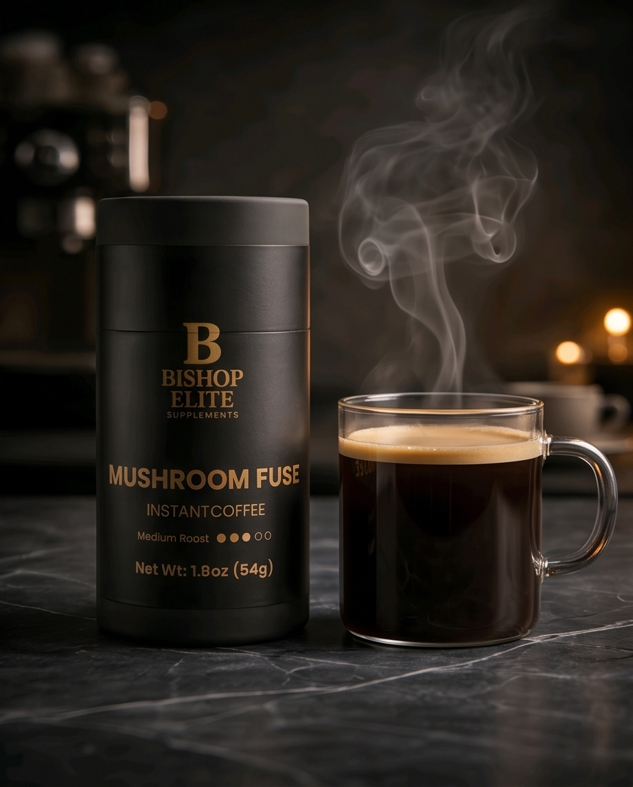 Mushroom Fuse Instant Coffee — Medium Roast | Lion's Mane & Chaga | Freeze-Dried Arabica Blend | 1.9 oz / 54g