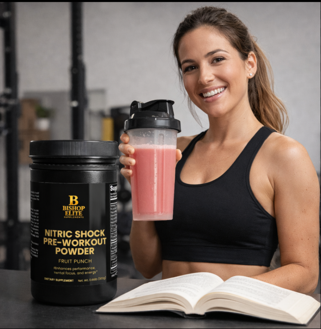 Nitric Shock Pre-Workout — Fruit Punch | B-Vitamins, Creatine & Amino Blend | 30 Servings