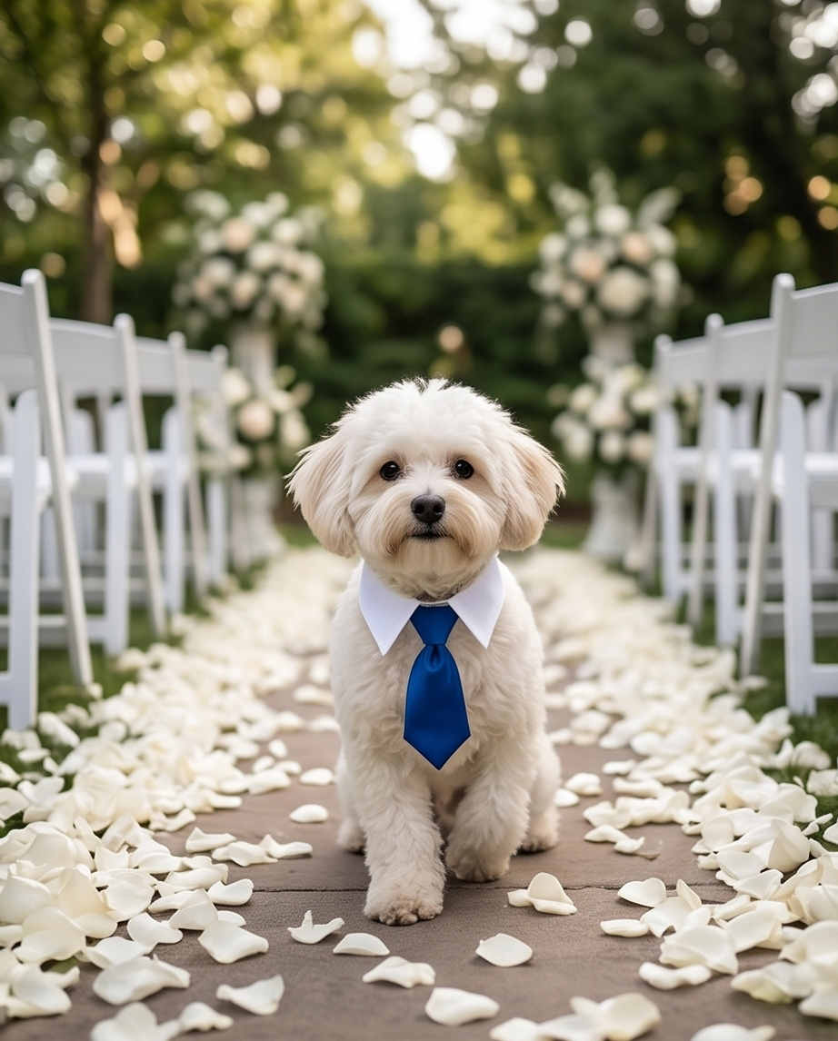 Dog Wedding Suit with Formal Necktie & Collar
