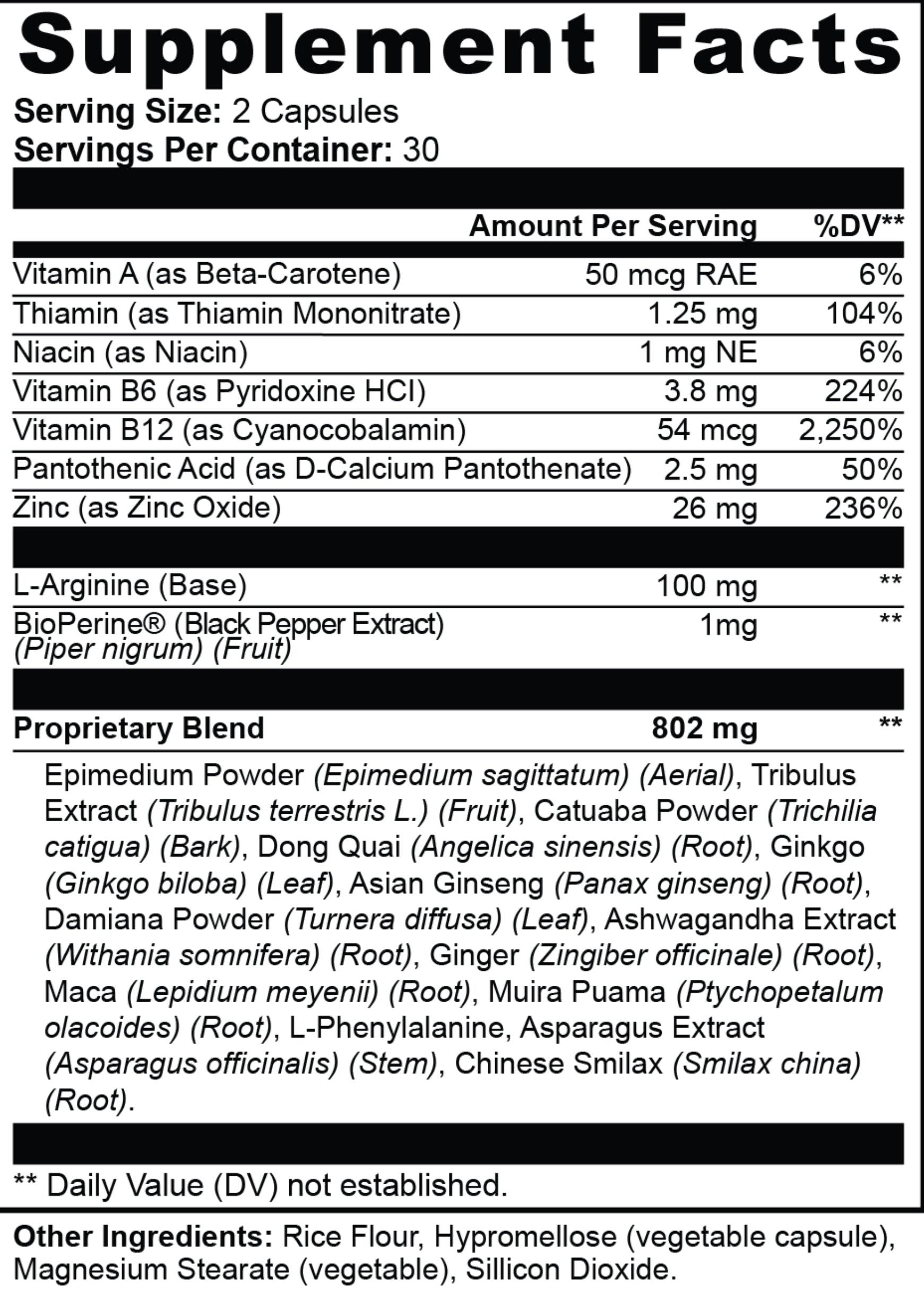 Female Enhancement Blend  Vitamins, Minerals & Herbal Extracts 60 Capsules