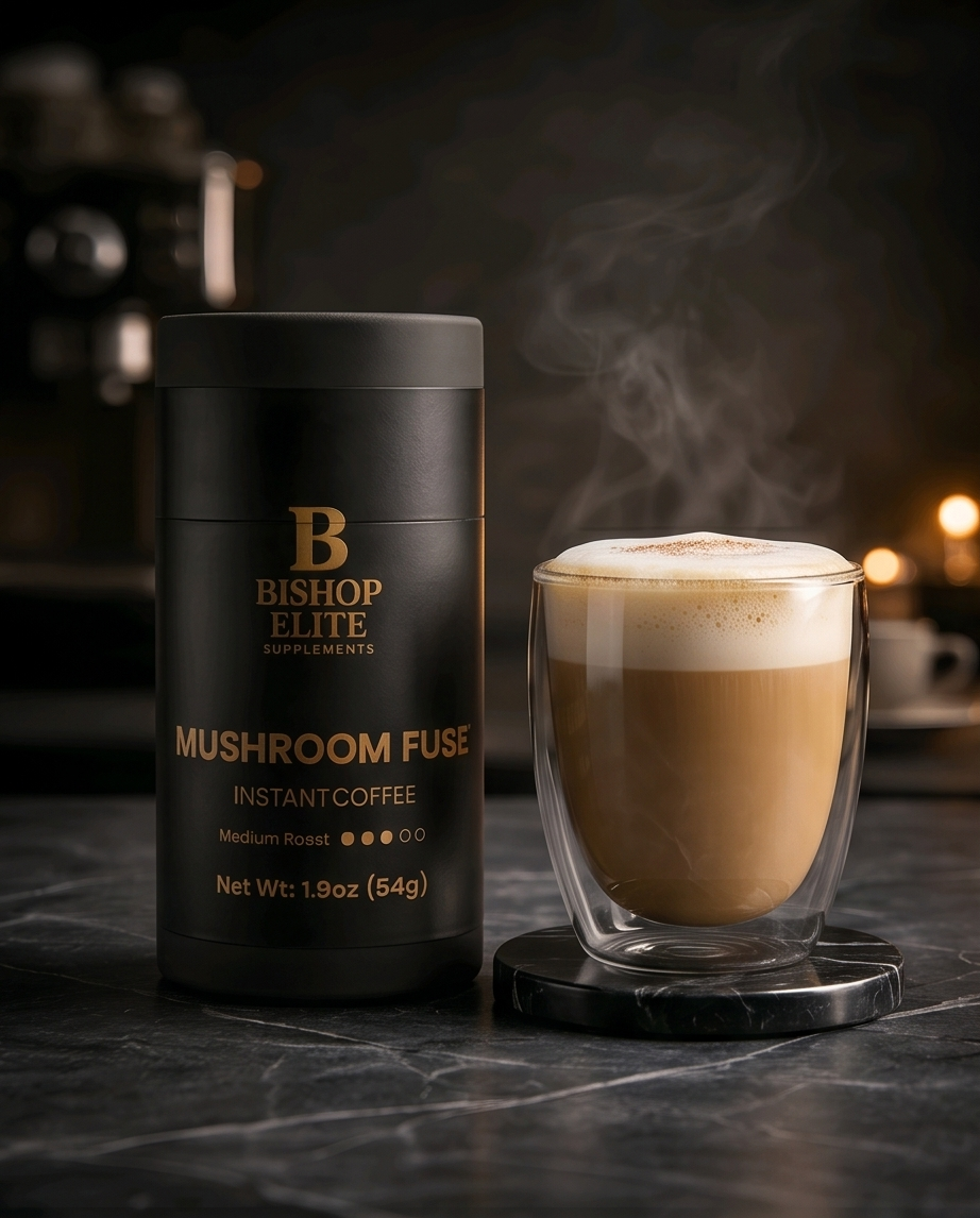 Mushroom Fuse Instant Coffee — Medium Roast | Lion's Mane & Chaga | Freeze-Dried Arabica Blend | 1.9 oz / 54g