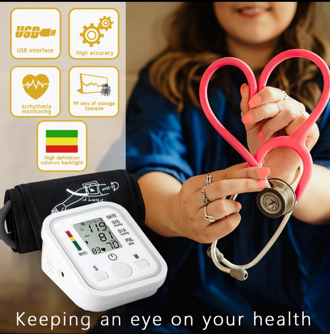 Premium Arm Wellness Tracker - Automatic with Voice & 198 Memory for 2 Users