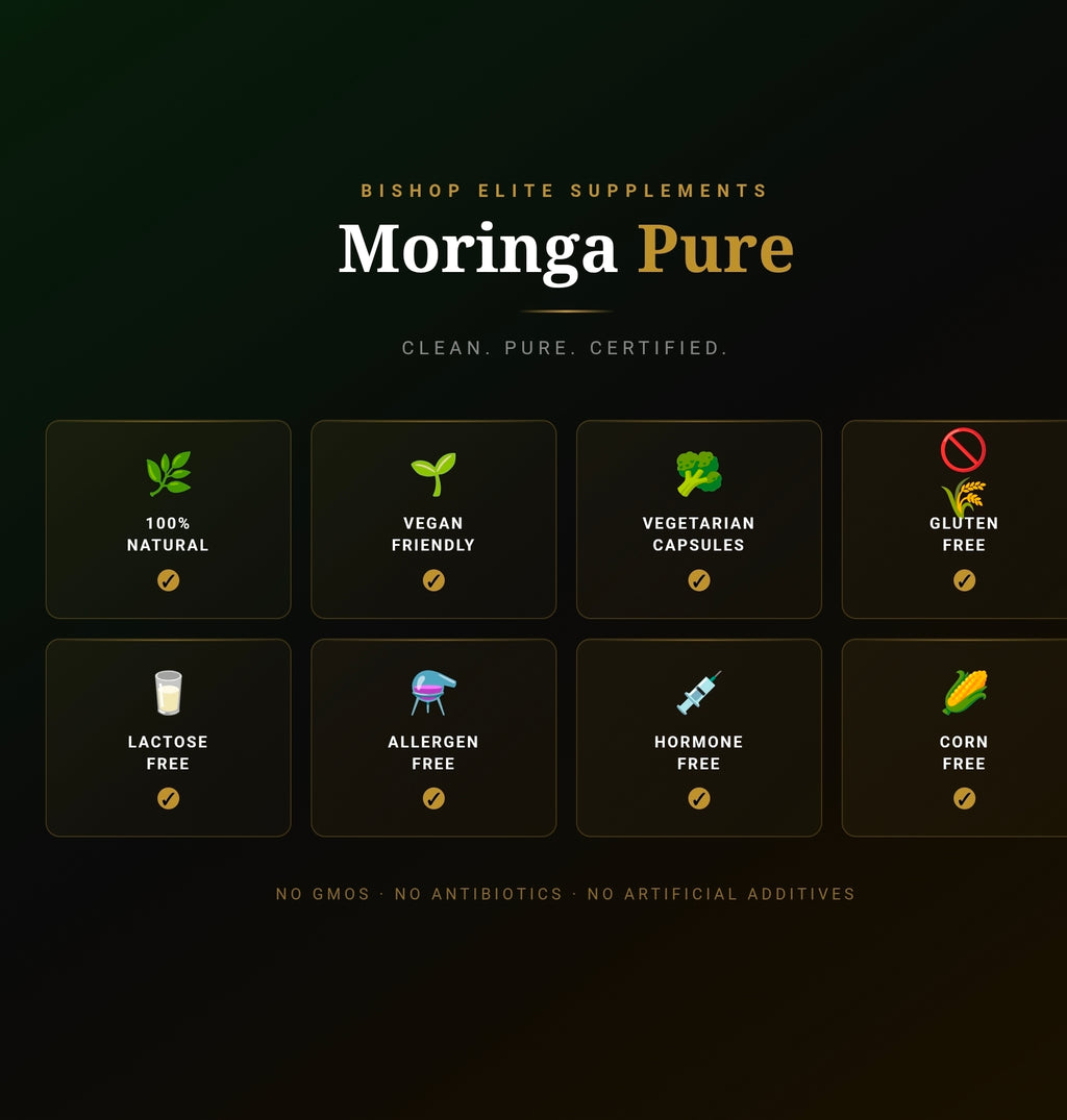 Moringa Oleifera Capsules — Pure Leaf Powder | 60 Veggie Caps