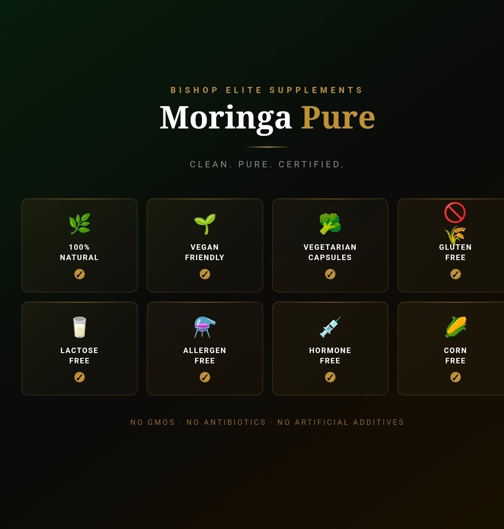 Moringa Oleifera Capsules — Pure Leaf Powder | 60 Veggie Caps