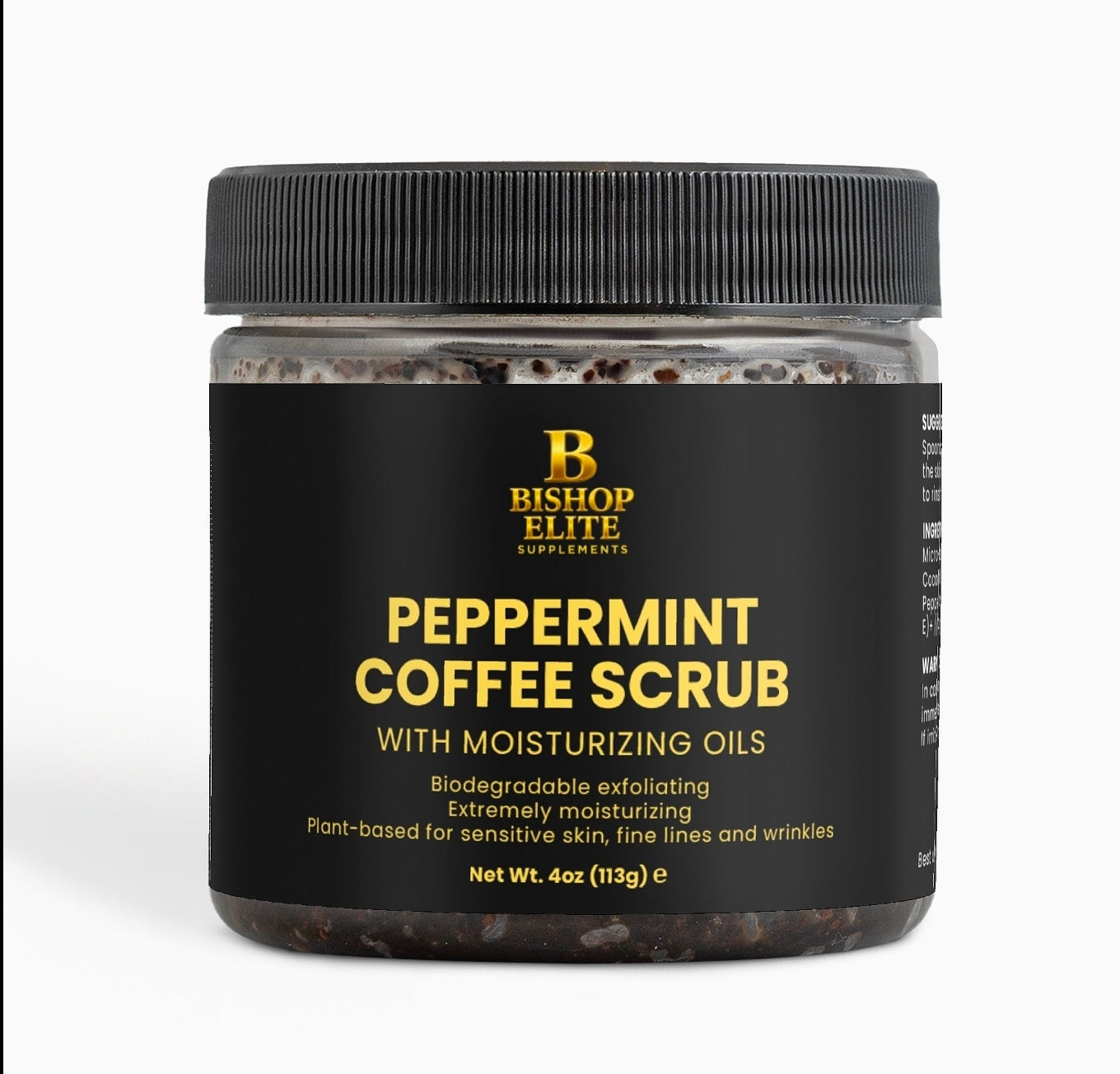 Peppermint Coffee Scrub — Organic Micro-Roasted Coffee, Brown Sugar & Coconut Oil | 4 oz