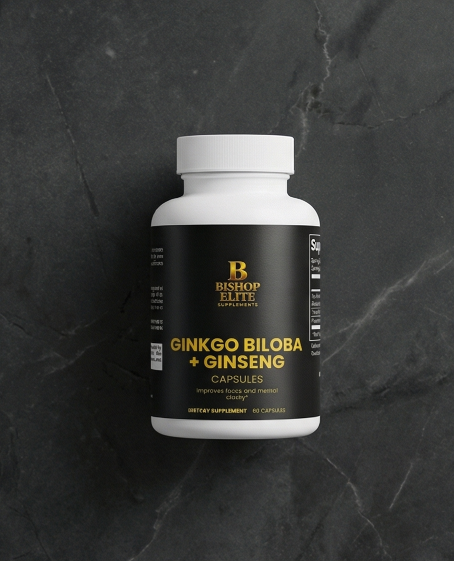 Ginkgo Biloba & Red Asian Ginseng   Standardized Herbal Blend   24% Flavones & 7% Ginsenosides | 60 Capsules
