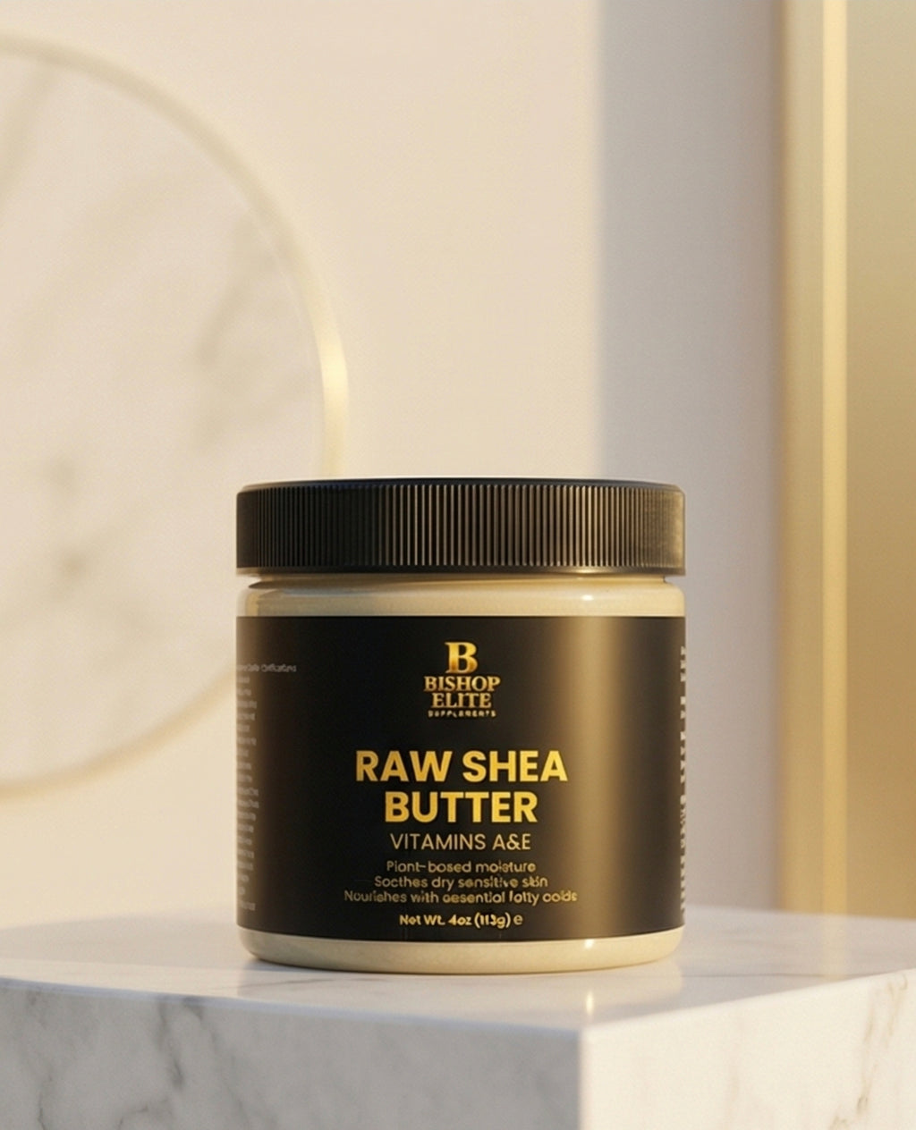 Raw Shea Butter — Organic Unrefined | Single-Ingredient Formula | 4 oz