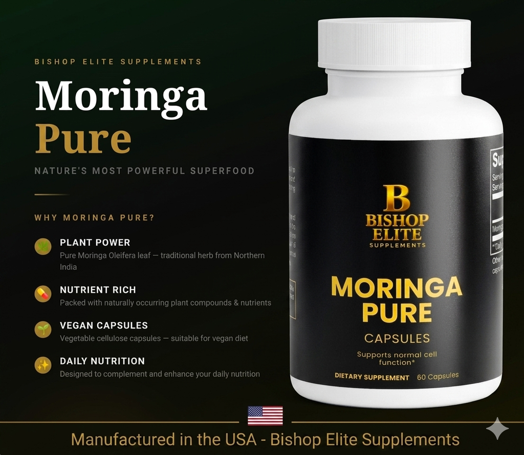 Moringa Oleifera Capsules — Pure Leaf Powder | 60 Veggie Caps